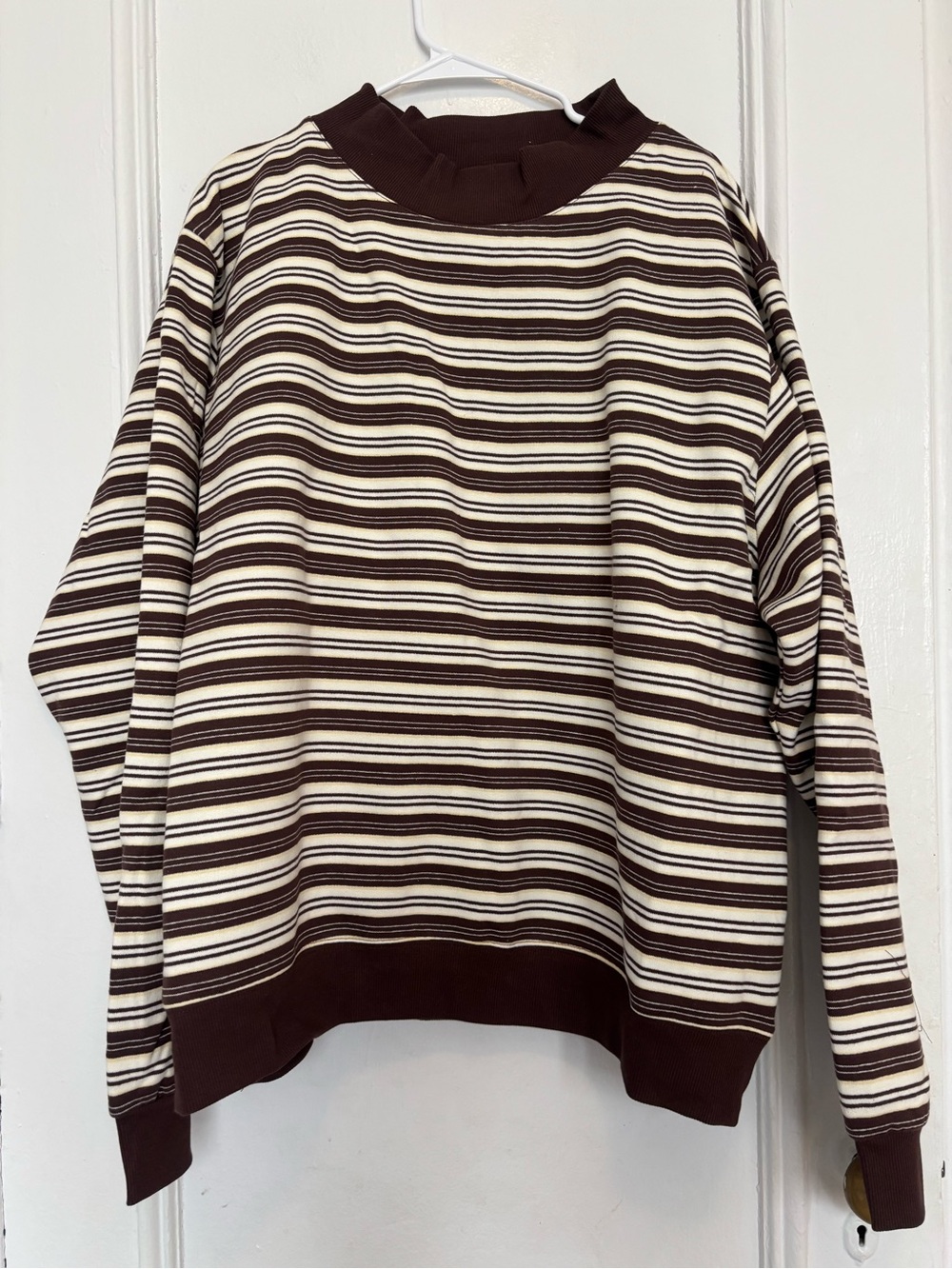 PARKE NYC Brown Striped Pullover L/XL
